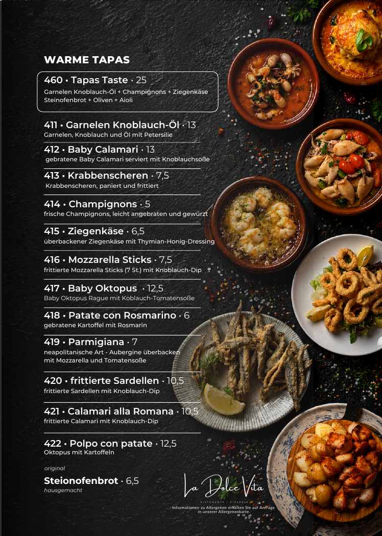 La Dolce Vita Speisekarte – Warme Tapas, Seite 5