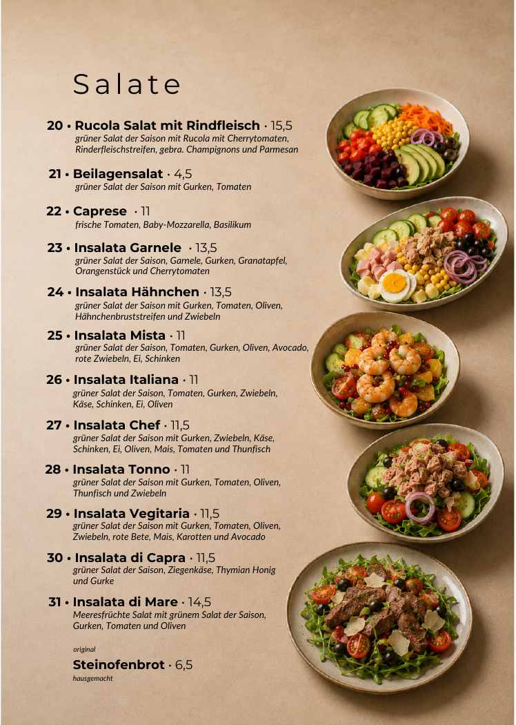 La Dolce Vita Speisekarte – Salate, Seite 7