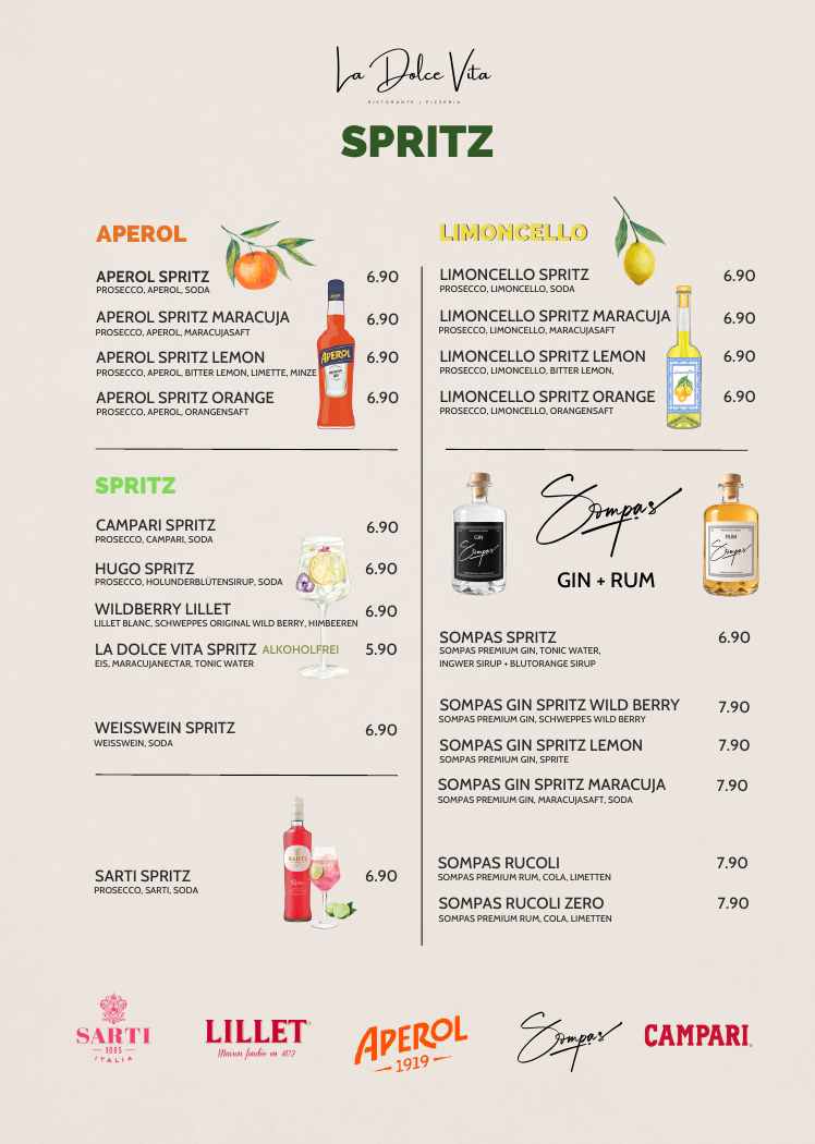 La Dolce Vita Speisekarte – Spritz, Seite 23
